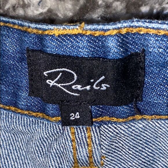 Rails Austin Blue Distressed Paint Splatter Denim Short Festival Concert Boho - Picture 12 of 16